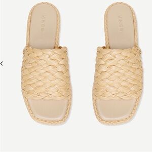 Vince Natural Braided Slide Mules